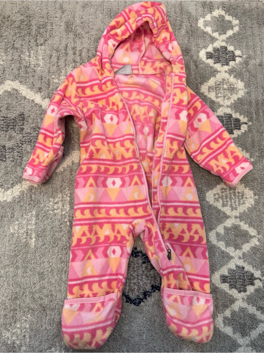 Columbia Infant Snowtop II Bunting 6–12M Pink Fleece Snowsuit Girl